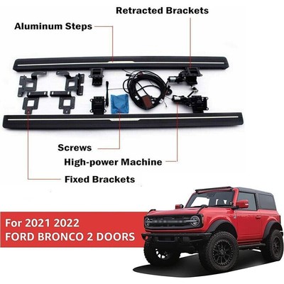 Fits for  Bronco 2021 2022 2 Door Deployable Electric Running Board Nerf Bar