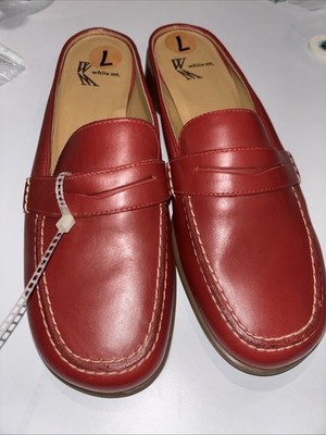 WHITE MOUNTAIN Women's Sweetie Loafer Style Mule, Red 100% Leather Size 7 NWT