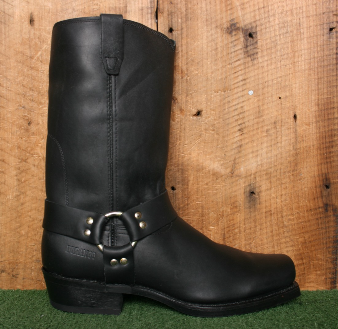 Vintage DURANGO DB510 Black Leather Harness Motorcycle Boots 12 EE