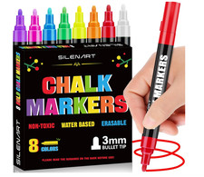  Free Duty Tax Chalk Markers for Blackboard, Window Marker for Car Erasable