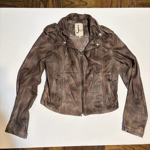 JKT NYC Brown Genuine Leather Jacket Women’s Size Medium