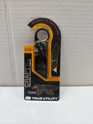 TRUE Crafty 2.0 Utility Knife | Pocket Knife, Carabiner Clip, EDC, Minimalist