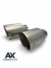 4” STAINLESS STEEL SAND BLASTED AKRAPOVIC EXHAUST TIPS VW GOLF R MK8.5 2020+