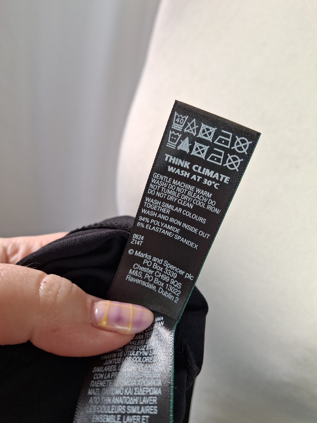 Marks & Spencer Square Neck Midi Dress Black Long Sleeved Stretch UK14 C4908