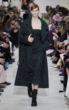 *VALENTINO* Runway F/W 2020 Leopard Print Strapless Wool Corset Midi Dress IT 38