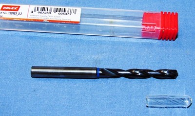 HOLEX Pro solid carbide 5.2 Dia. (0.2047'') jobber drill TiAlN coolant through