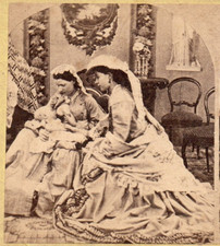 Woman Breast Feeding Baby, The Morning Call.   Stereoview Photo