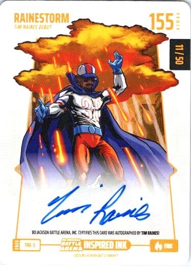 Bo Jackson Battle Arena Rainestorm Tim Raines Debut Fire Auto 11/50