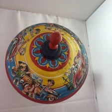 VINTAGE FUNCTIONING METAL 1950'S SPINNING TOP Made In USA