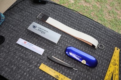 Dovo Soligen Straight Razor Silver Steel Prima Sharpening Belt Ebony Wood Handle