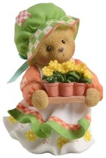CHERISHED TEDDIES JULIA, 4012863, FLOWERPOTS, STONE RESIN TEDDY BEAR FIGURINE