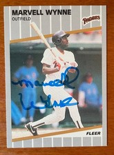 Marvell Wynne Signed 1989 Fleer #322 San Diego Padres