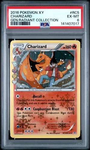 2016 POKEMON XY GENERATIONS RADIANT COLLECTION #RC5 CHARIZARD PSA 6