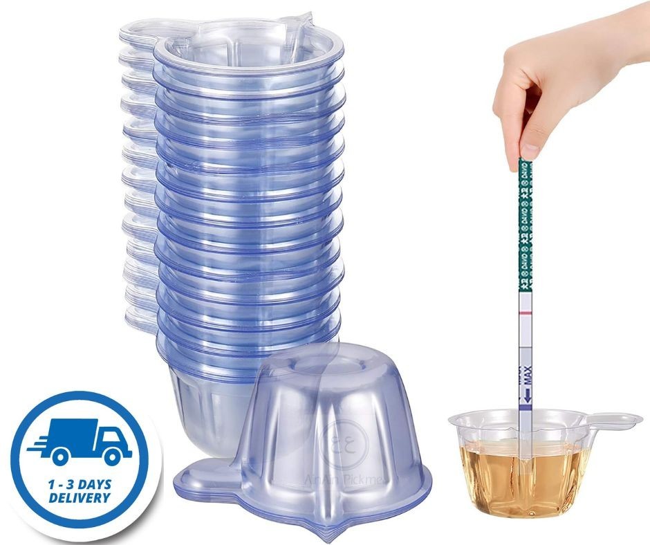 200pcs Disposable Urine Cups 40ml Plastic Specimen Collection for Test Free P&P