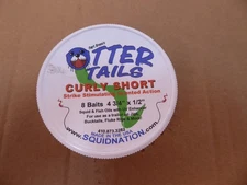 New Capt. Bruce's Otter Tails Red Curly Short Fishing 8 Baits 4 3/4" x 1/2"