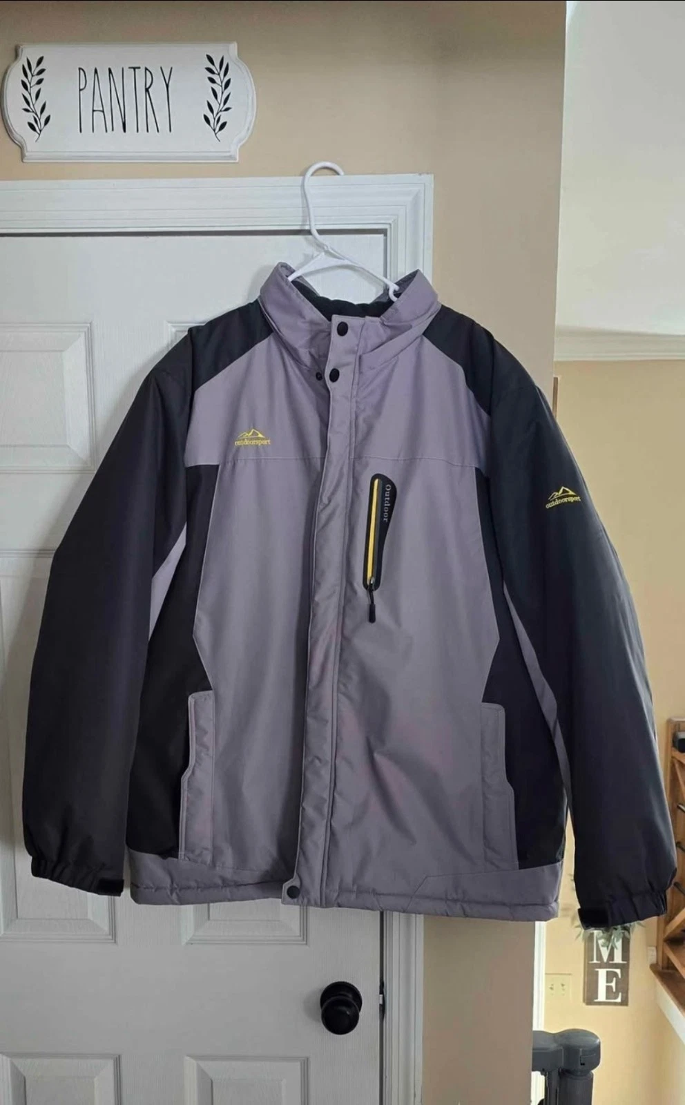 OutdoorSport Men 2XL Waterproof Winter Ski Jacket Snow Thermal Fleece - Gray