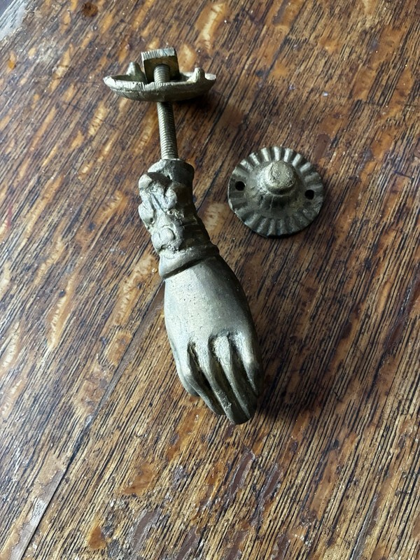 Cast Iron Fatima / Hamsa Door Knocker – Morocco Vintage Lady’s Hand Design 5”
