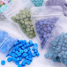 Pale Blue Wax Seal Beads, 4 Colors Blue Mix Sealing Beads Kit for Wax Seal St...