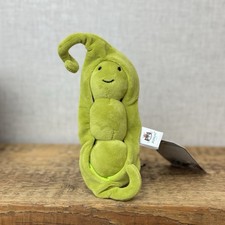 Jellycat Vivacious Pea Pod - Beanie Vegetable Soft Toy - Play Food Soft Toy 8"
