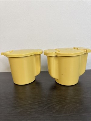 Vintage Tupperware Sugar & Creamer Set of 2 Harvest Gold??  574-12 & 577-9
