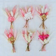 6 Pack Dried Flower Bouquets,Pink Boho Series Natural Dry Flowers Combination...