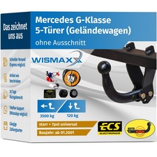 ANHÄNGERKUPPLUNG starr für Mercedes G-Klasse ab 01 +7pol E-Satz ABE