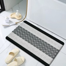 Non Slip Bath Mat Extra Large Shaggy Bathroom Rug Water Absorbent Toilet Mats UK