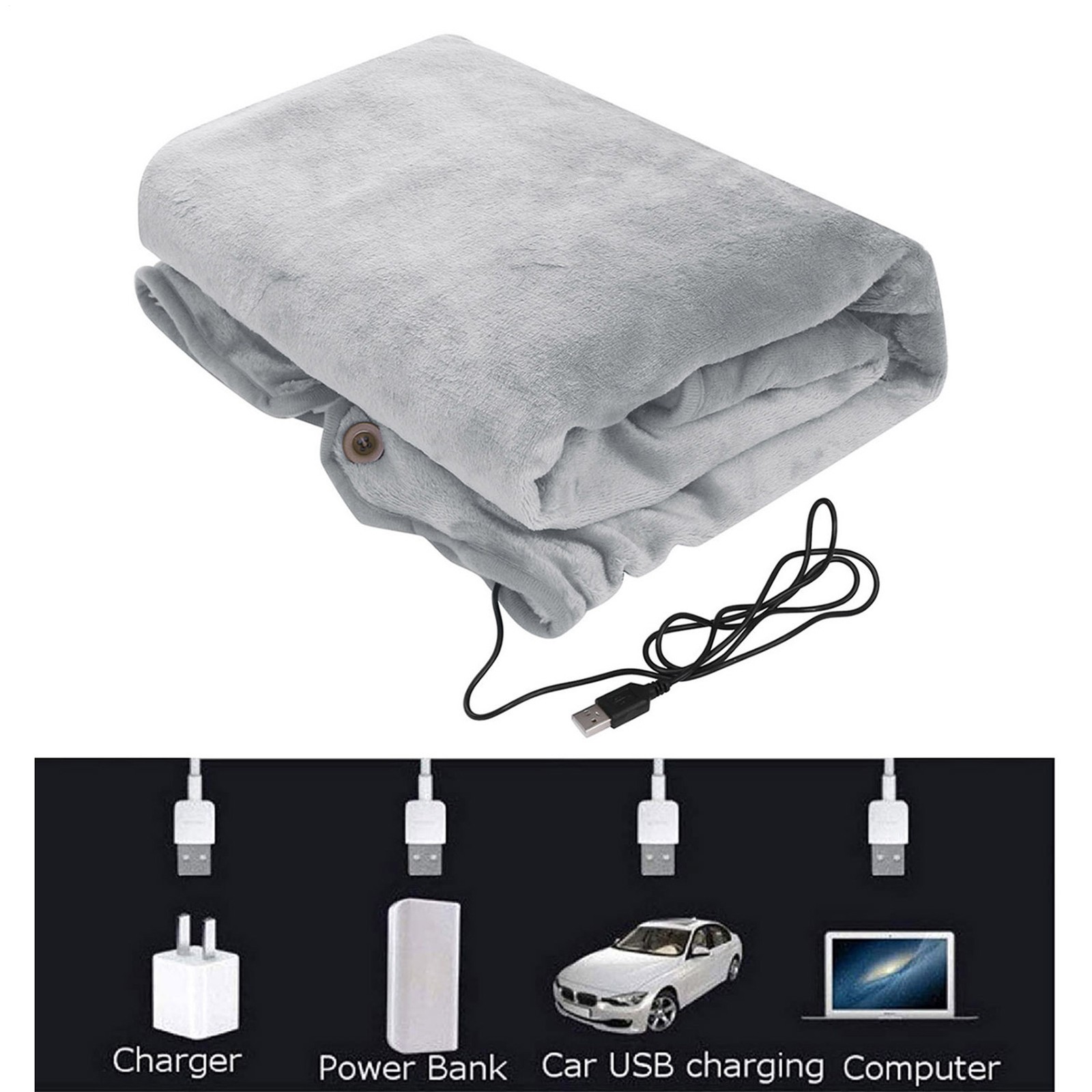 Electric Blanket Heated USB Throw Cordless Heating Pad Portable Heated Blanket-image