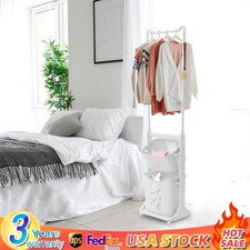 Laundry Basket Plastic Clothes Storage 2 Section Organizer Hamper Rack Shelf