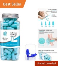 Deluxe 60 Pair Foam Ear Plugs with Bonus Silicone  Case - Noise Reduction 38dB