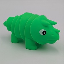 Green Triceratops Dinosaur Fidget Toy Articulated Segmented Sensory Kids Toddler