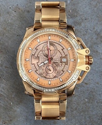 New Aqua Master Rose Gold Toned Rose Gold Dial Diamond 50mm Watch W#352
