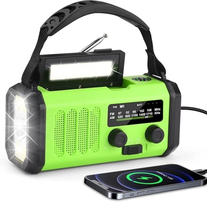 Solar Radio Tragbar Kurbelradio AM/FM Notfallradio mit 10000mAh Wiederaufladbar