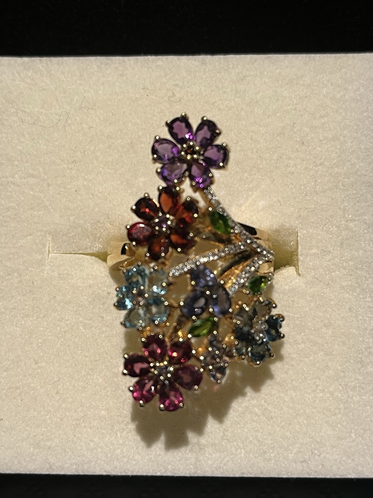 Chuck Clemency Multiple Gemstone Flowers Wrap Sty… - image 2