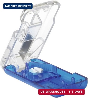 Ezy Dose Pill Cutter and Splitter with Built-in Pill Dispenser, Easy-Cut Stainle