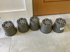 Plastic Plant Pot Flower Pots 13cm tall Grey x 5