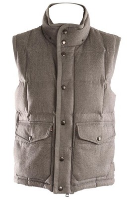 MONCLER GRAUE WATTIERTE DAUNENWESTE FÜR HERREN IT 46 UK/US BRUSTUMFANG 36