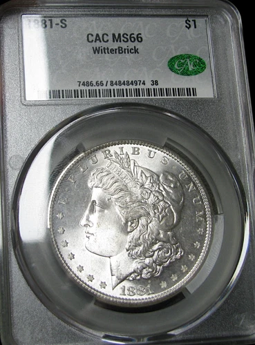 1881-S Morgan Dollar Silver ---- MS-66 CAC from Witterbrick Coin ---- #537C