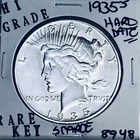 1935 S PEACE SILVER DOLLAR HI GRADE GENUINE U.S. MINT RARE KEY COIN 8948