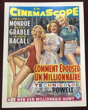 HOW TO MARRY A MILLIONAIRE VINTAGE MOVIE POSTER REPRODUCTION MARILYN MONROE