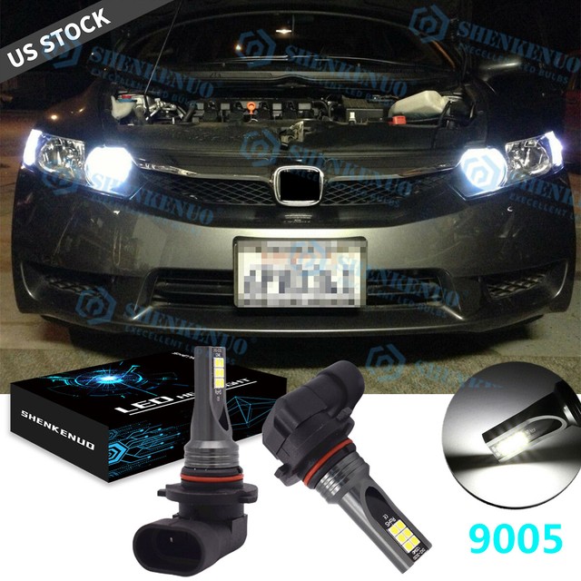 6000K White 9005 100W LED Daytime Running Light DRL Bulbs