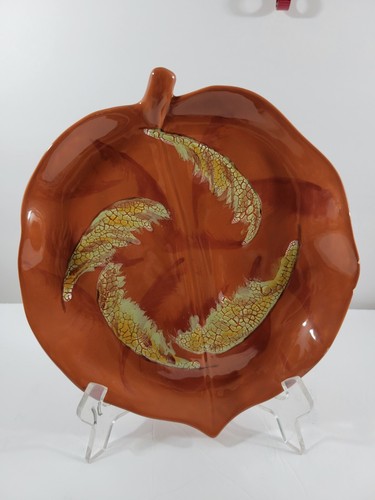Mayco Ceramic Orange Acorn Shaped Plate Autumn Fall 9"x10" As Is - Picture 2 of 13