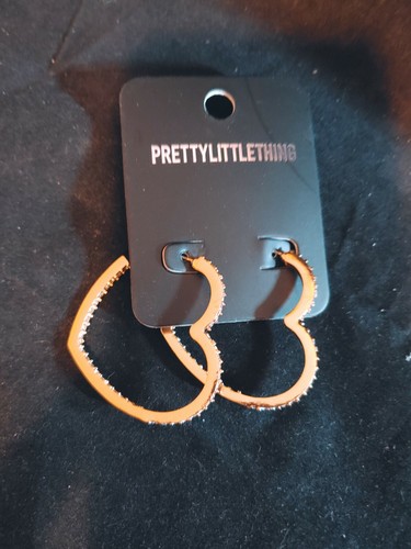 Pretty Little Things Gold Strass Ohrstecker Herz Ohrringe - (10385)