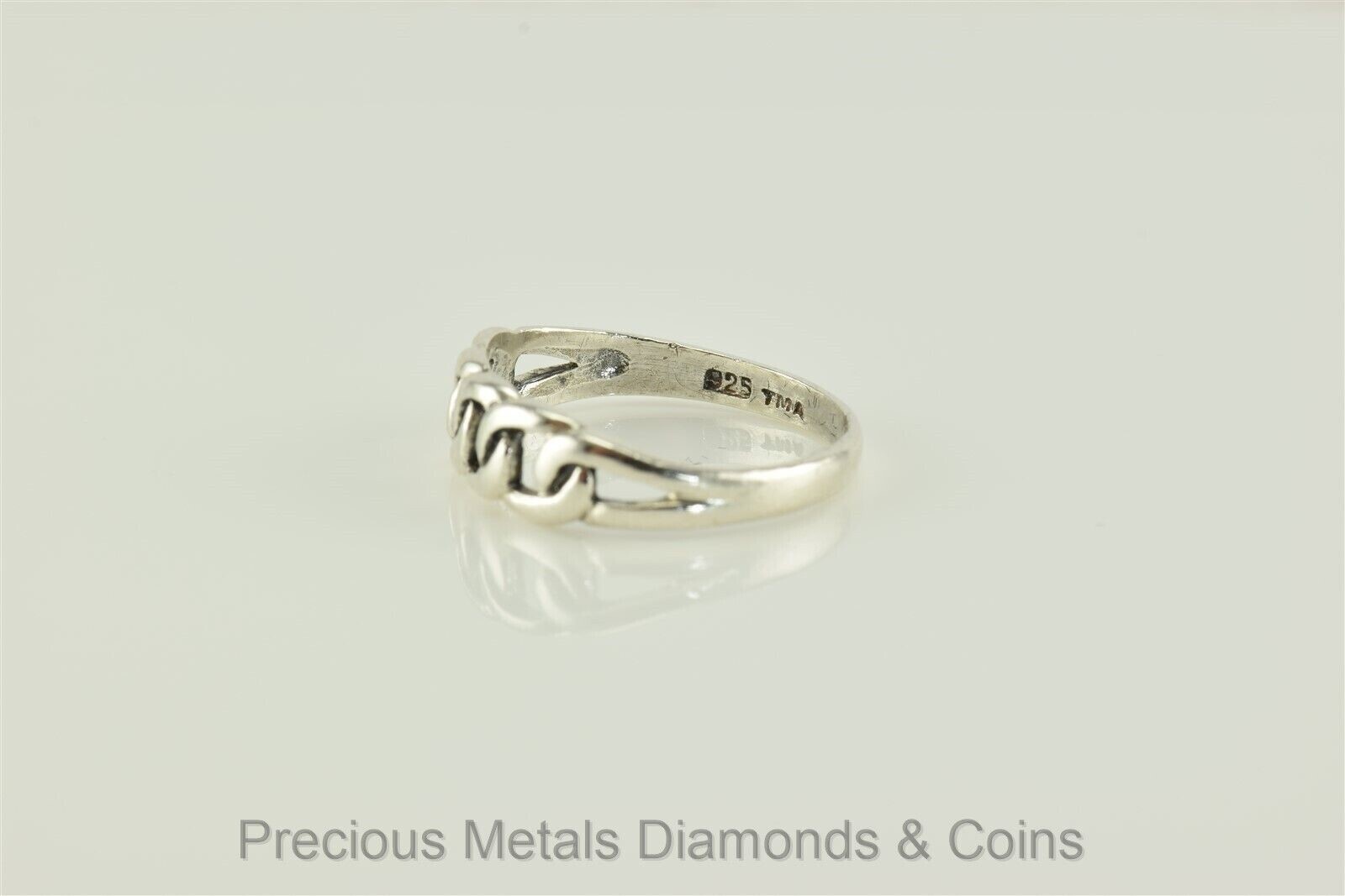 Cute Sterling Silver Interlocking Circle Braided … - image 3