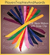 100 Neck Sport Ribbon 7/8 x 32" inch Lanyard w/Snap for sports medals free ship