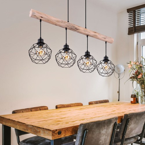 RGB LED Lampada A Sospensione In Legno Con Dimmer E Telecomando - Foto 10 di 12