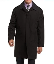 Ralph Lauren Black Posner Single Breasted Trench Rain Coat NEW Big Mens 50 Reg