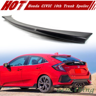 Painted Fit FOR HONDA Civic 10th Hatchback V Look Trunk Spoiler 16-20 EX LX