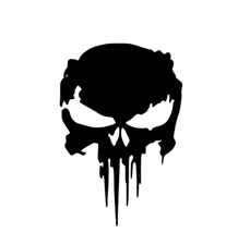 Distressed Punisher Skull Sticker Decal Vinyl For Cars, Trucks, Windows, Laptops