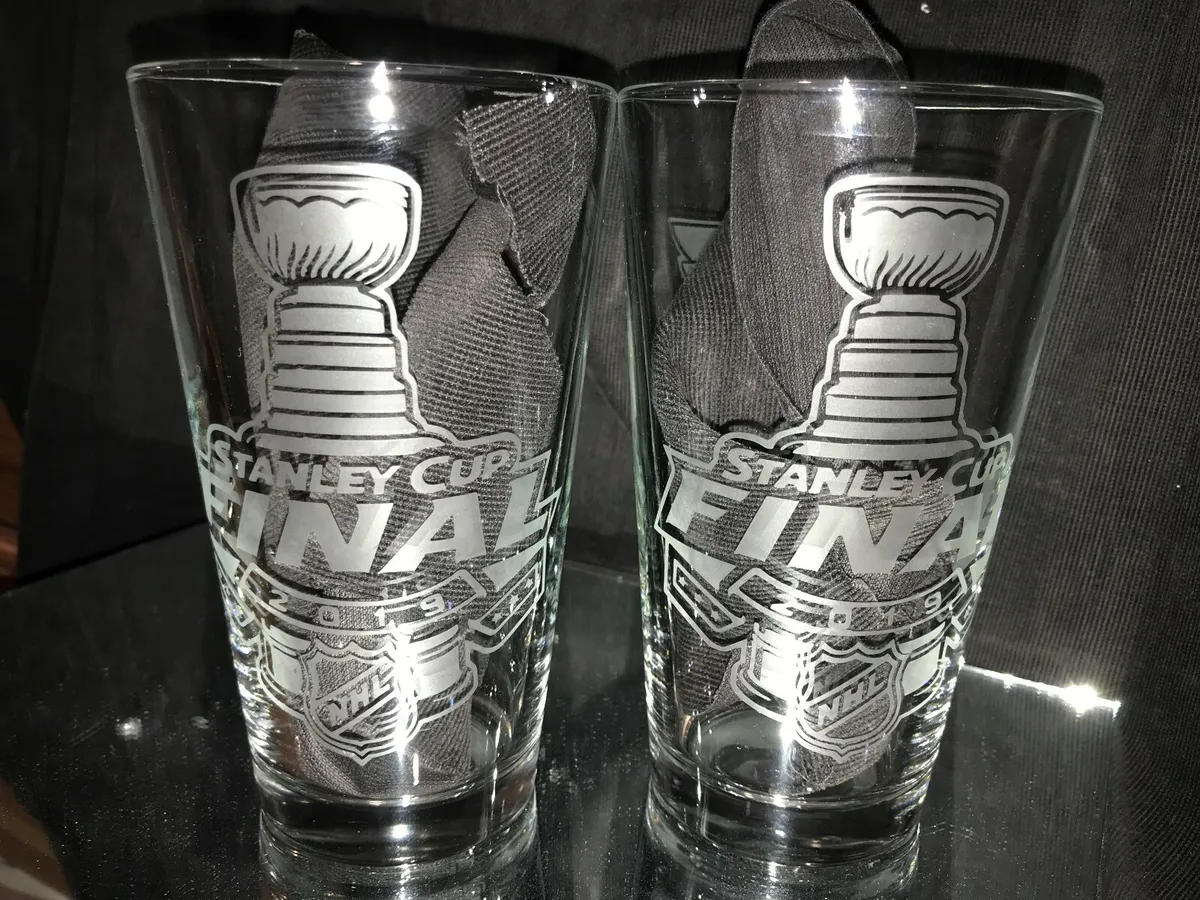 2019 STANLEY CUP ST. LOUIS BLUES CONTENDER ETCHED 16 oz PINT GLASSES NEW